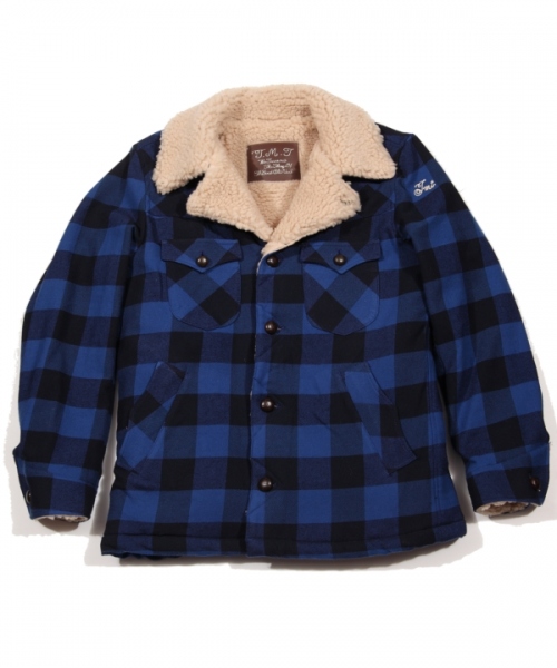 2019 A/W TMT COTTON-WOOL BUFFALO CHECK BOA RANCH COAT(TJKF1909