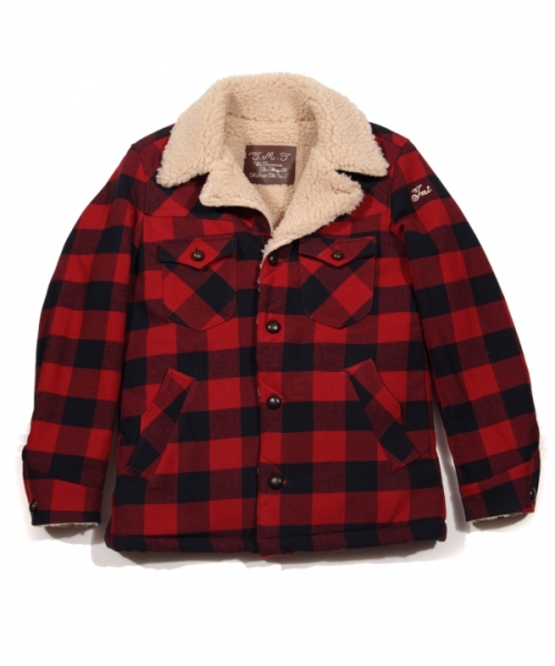 2019 A/W TMT COTTON-WOOL BUFFALO CHECK BOA RANCH COAT(TJKF1909